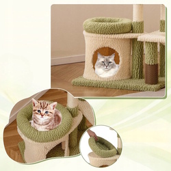 Complex de joaca pentru pisici Costway PV10282GN (Green/Beige) Thumb