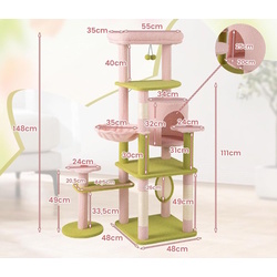 Complex de joaca pentru pisici Costway PV10287PI (Pink/Green) Thumb