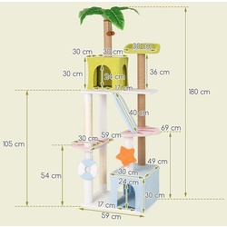 Ansamblu de joaca pentru pisici Costway PV10288CL (Green/Blue/White) Thumb