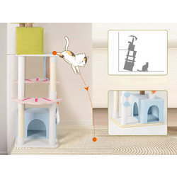 Ansamblu de joaca pentru pisici Costway PV10288CL (Green/Blue/White) Thumb