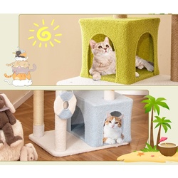 Ansamblu de joaca pentru pisici Costway PV10288CL (Green/Blue/White) Thumb