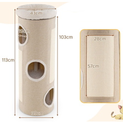 Complex de joaca pentru pisici Costway PV10300BE (Beige) Thumb