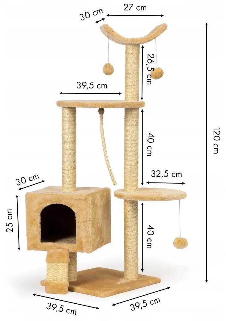 Ansamblu de joaca pentru pisici Modern Home KF81005 (Beige) - 8