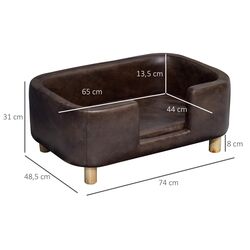 Canapea-pat pentru caini PawHut D04-158 74x48.5x31 (Dark Brown) Thumb