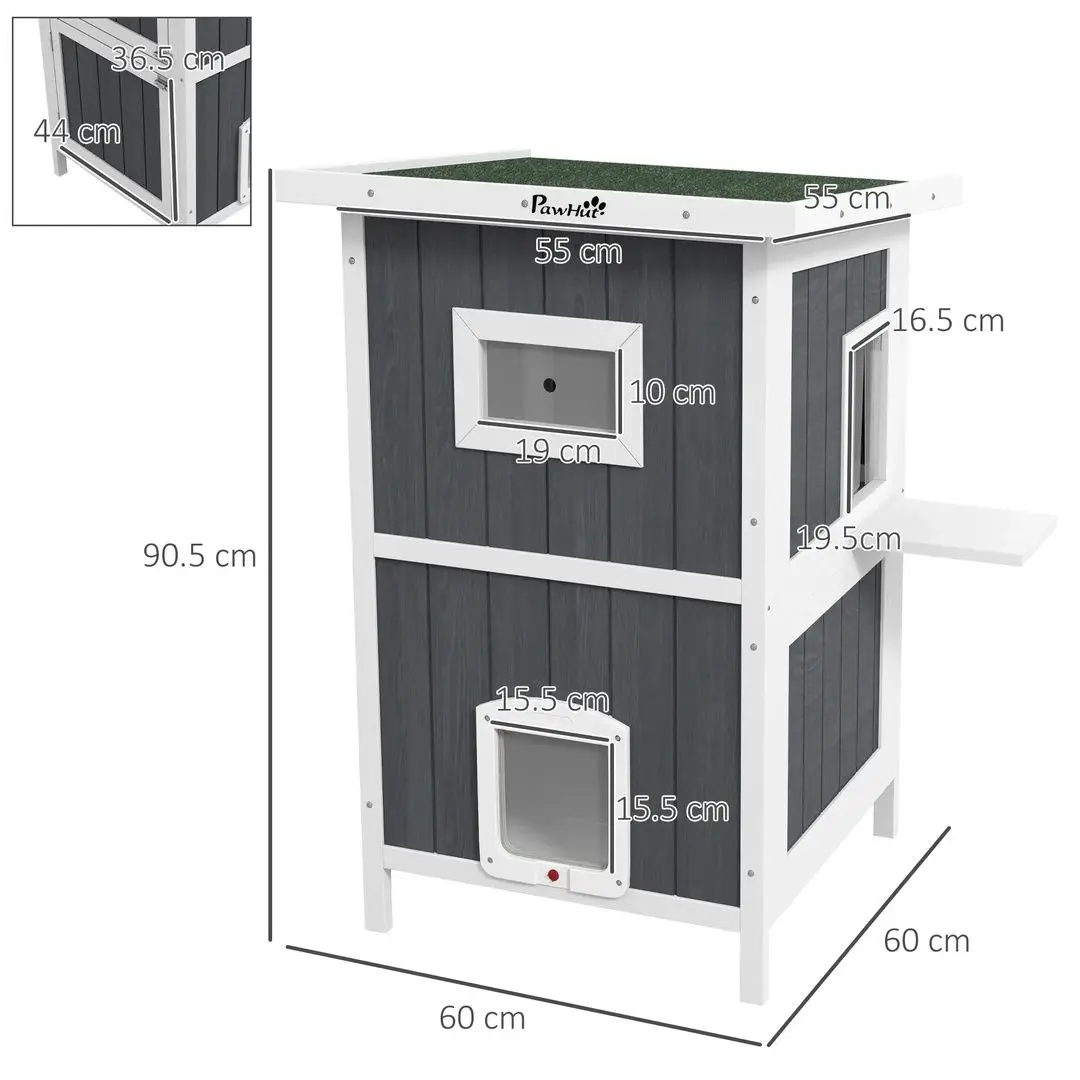 Casuta pentru pisici PawHut D30-788V00GY (Grey) - 4