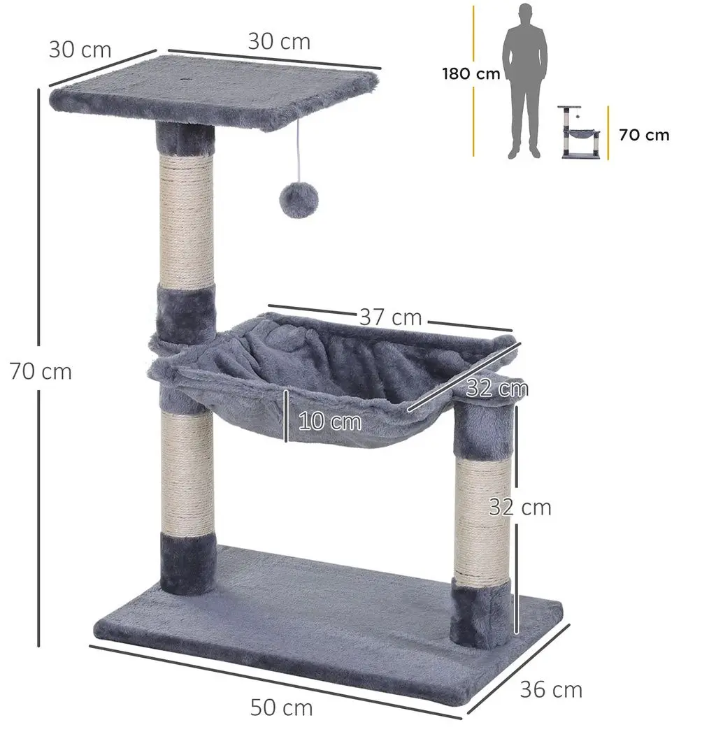 Ansamblu de joaca pentru pisici PawHut D30-215GY (Grey)