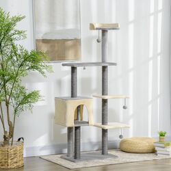 Ansamblu de joaca pentru pisici PawHut D30-606V00LG (Light Grey) Thumb