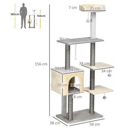 Ansamblu de joaca pentru pisici PawHut D30-606V00LG (Light Grey) Thumb