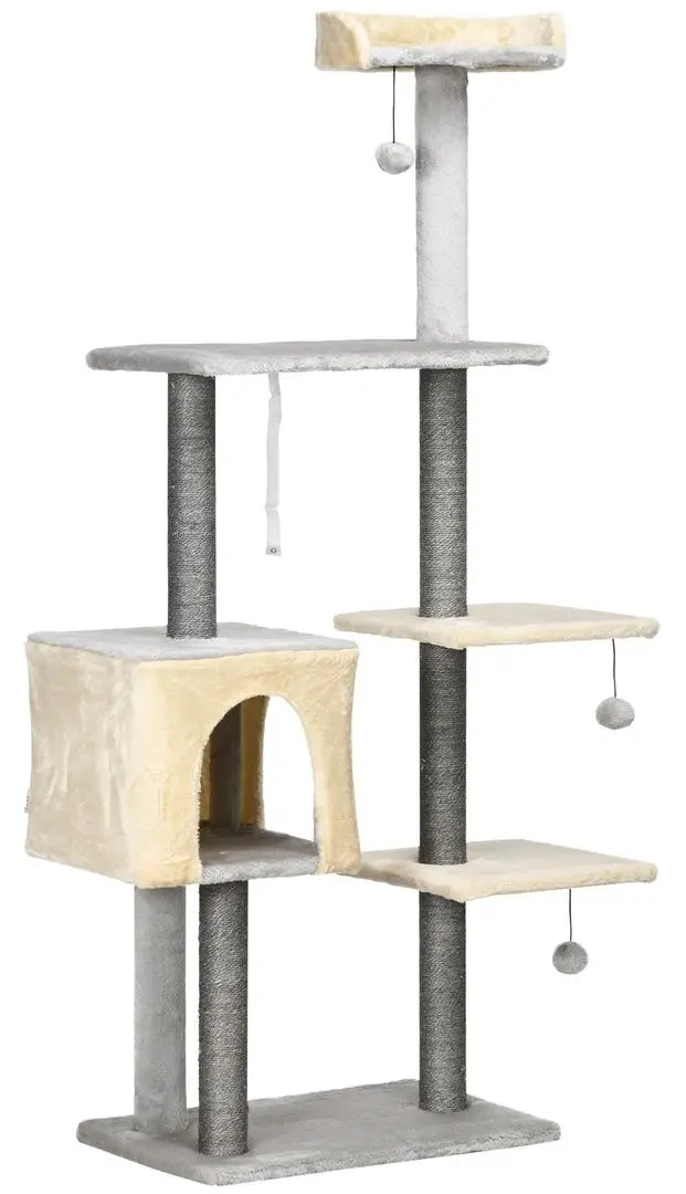 Ansamblu de joaca pentru pisici PawHut D30-606V00LG (Light Grey)