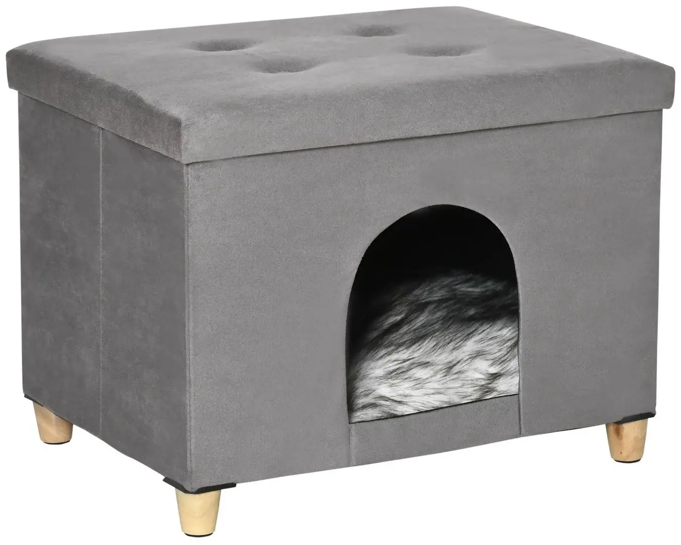 Taburet pentru animale de companie PawHut D30-522 (Grey)