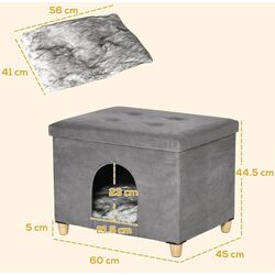 Taburet pentru animale de companie PawHut D30-522 (Grey) Thumb