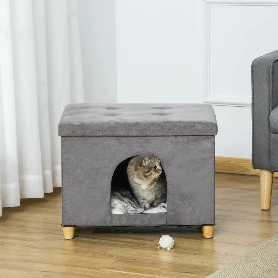 Taburet pentru animale de companie PawHut D30-522 (Grey)