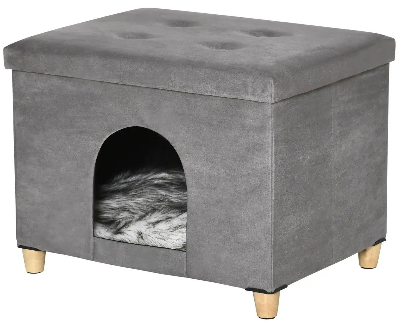 Taburet pentru animale de companie PawHut D30-522 (Grey)