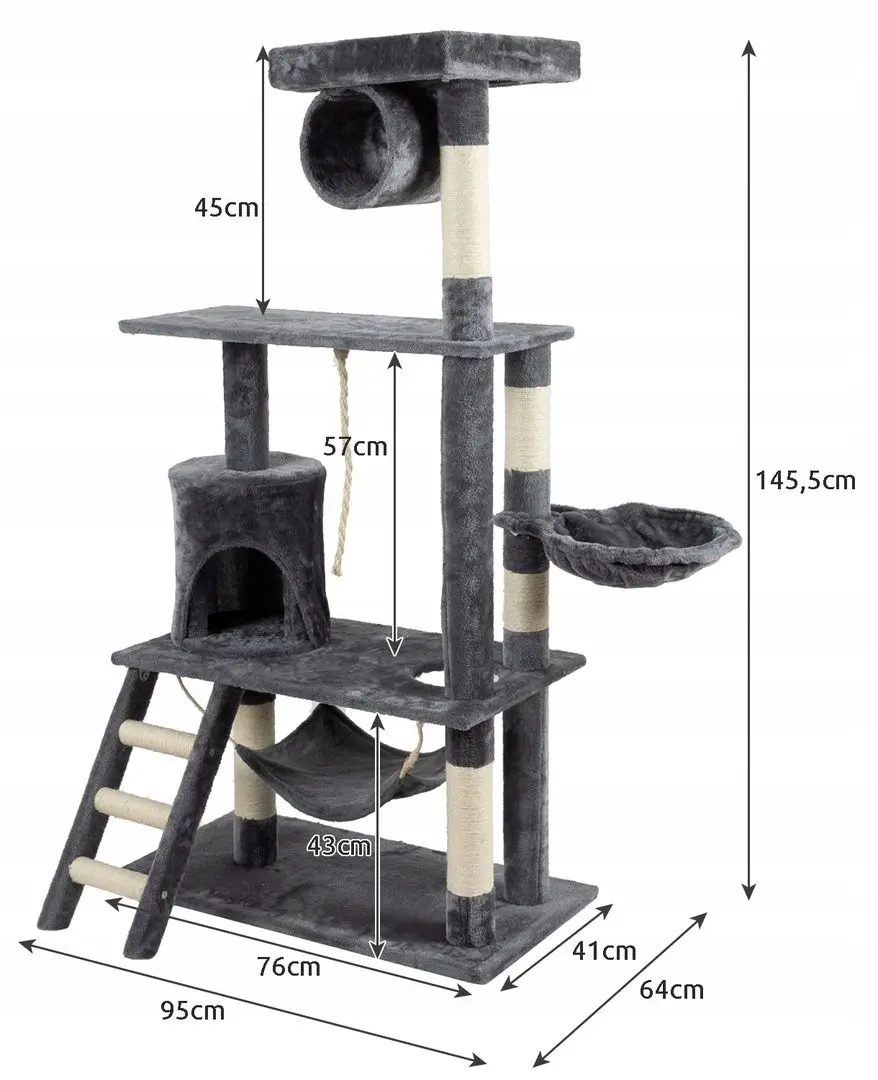 Игровой комплекс для кошек Purlov 21713 (Grey) - 2