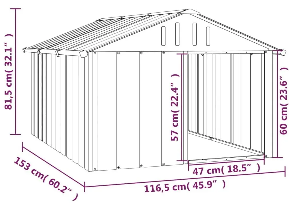 Casuta pentru caini VidaXL 171541 (Anthracite)