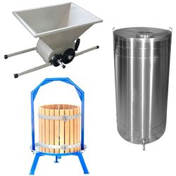 Set zdrobitor de struguri + teasc + butoi Technoworker Muncitorul Premium