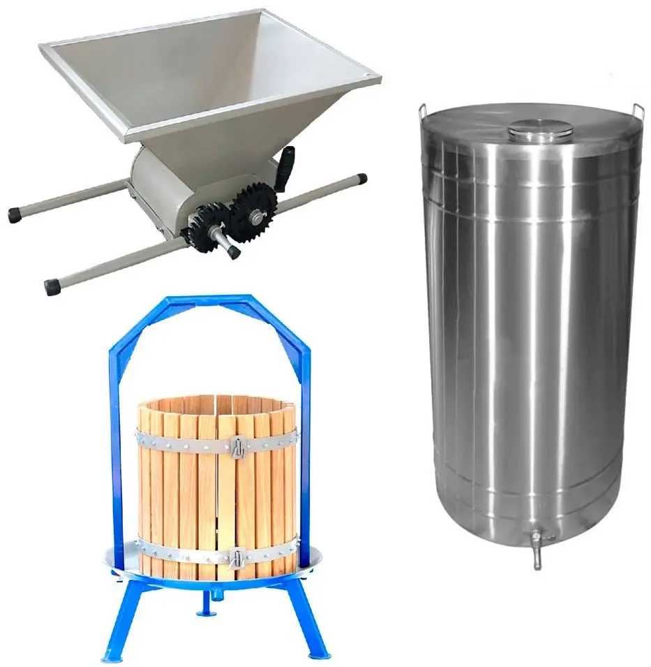 Set zdrobitor de struguri + teasc + butoi Technoworker Muncitorul Premium