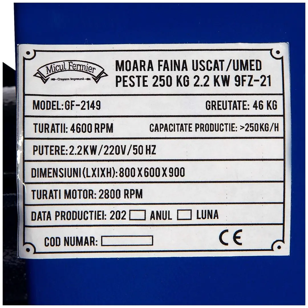 Электромельница Micul Fermier GF-2149 2.2 kW (Blue)