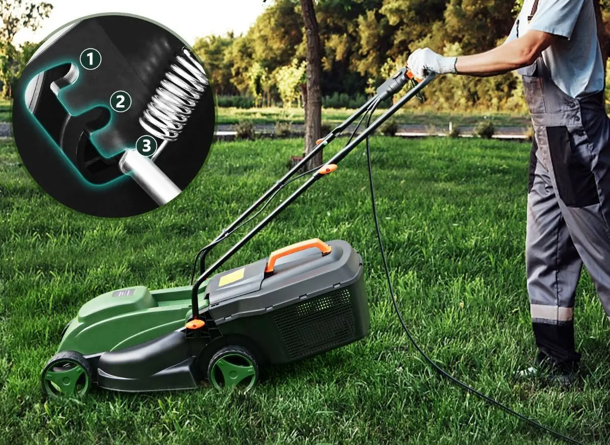 Masina electrica de tuns iarba Costway ET10032DE-GN (Green/Black)