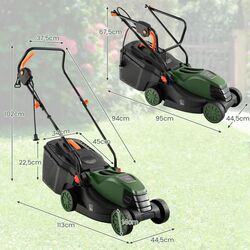 Masina electrica de tuns iarba Costway ET10033DE-GN (Green/Black) Thumb