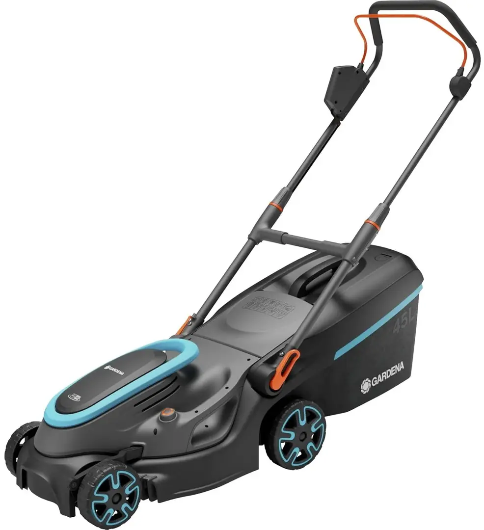 Аккумуляторная газонокосилка Gardena PowerMax 37/36V P4A Set (Black/Blue)