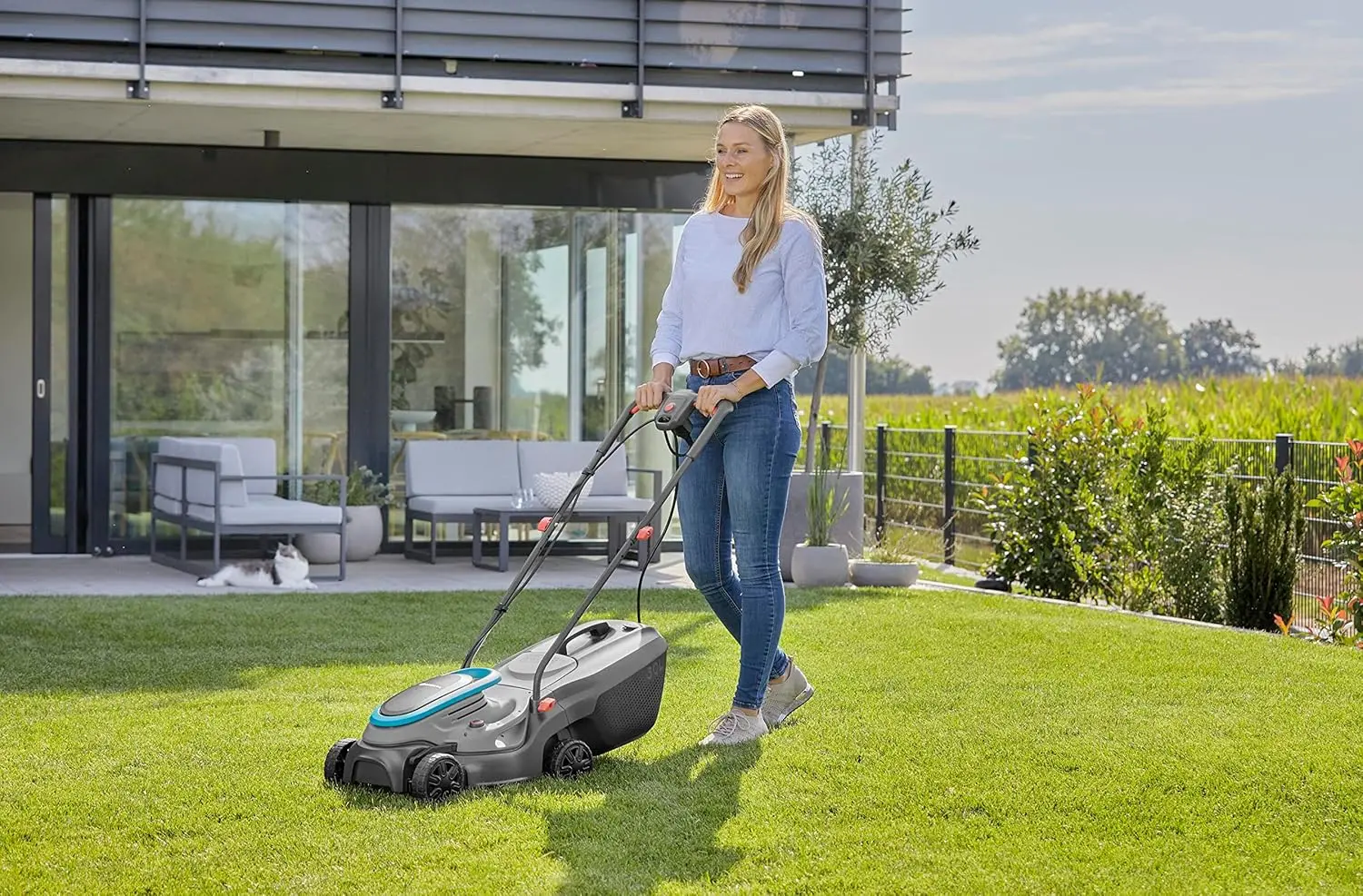 Masina de tuns iarba electrica Gardena PowerMax 32/1200 G2 (Grey/Blue)