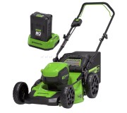 Masina de tuns iarba cu acumulator GreenWorks GD60LM46HP 60V 4Ah (Green/Black)