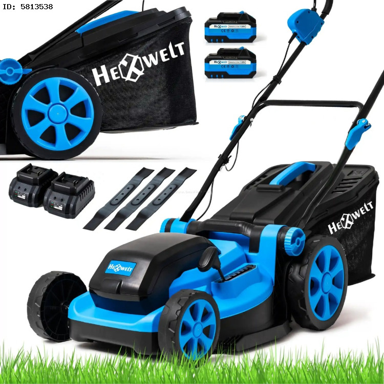 Masina de tuns iarba cu acumulator Hexwelt HW-KA-40 (Blue/Black