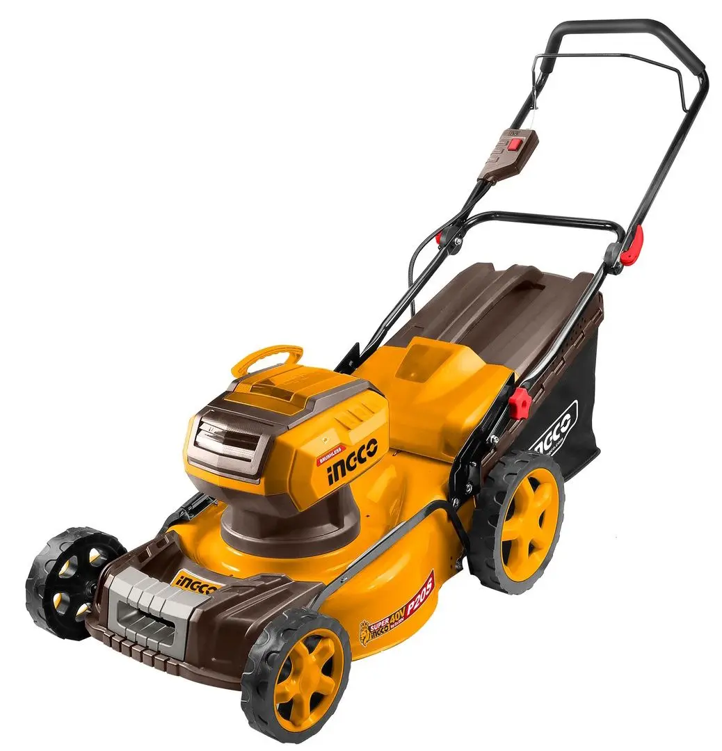 Аккумуляторная газонокосилка Ingco LMLI4020 (Yellow/Black)