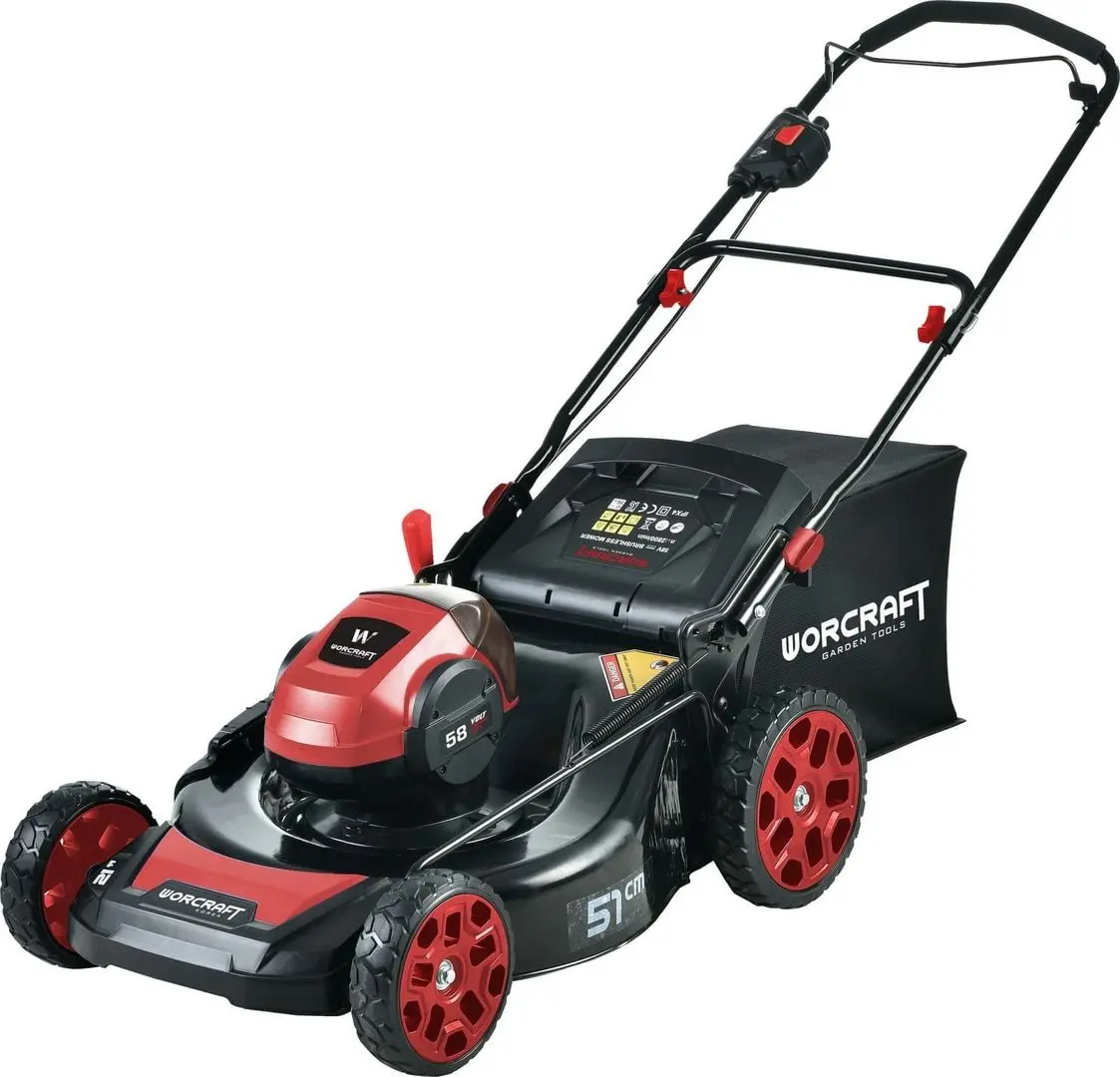 Аккумуляторная газонокосилка Worcraft CLM-S58LiB (Black/Red)