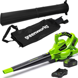 Suflanta-aspirator cu acumulator GreenWorks GD24X2BV Set 2x24V