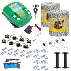 Комплект электропастуха Agro Electro DL4500 + 0133 2000м + адаптер 230/12 В + Акс для диких животных