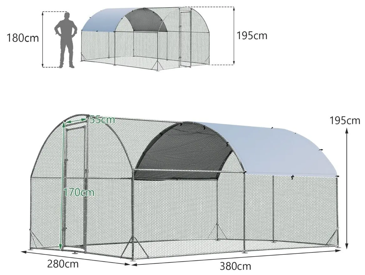 Cusca pentru pasari Costway PW10096 (Silver) - 5