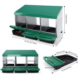 Cuibar pentru gaini cu colector de oua Demetra DH-03 (Green) Thumb