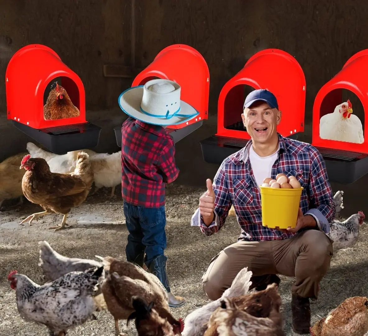 Set cuibare pentru gaini cu colector de oua Demetra ECO - 6