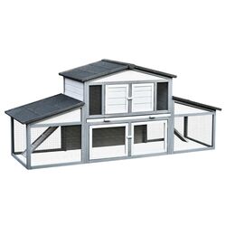 Cusca pentru iepuri PawHut D51-093GY (Grey/White)