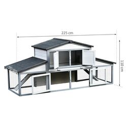 Клетка для кроликов PawHut D51-093GY (Grey/White) Thumb