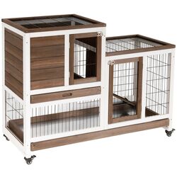 Cusca pentru iepuri PawHut D51-125BN (Brown/White)