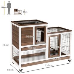 Cusca pentru iepuri PawHut D51-125BN (Brown/White) Thumb