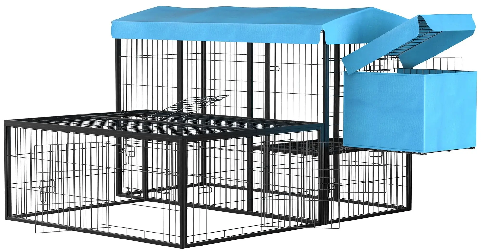 Cusca pentru pasari PawHut D51-250BU (Black/Blue)