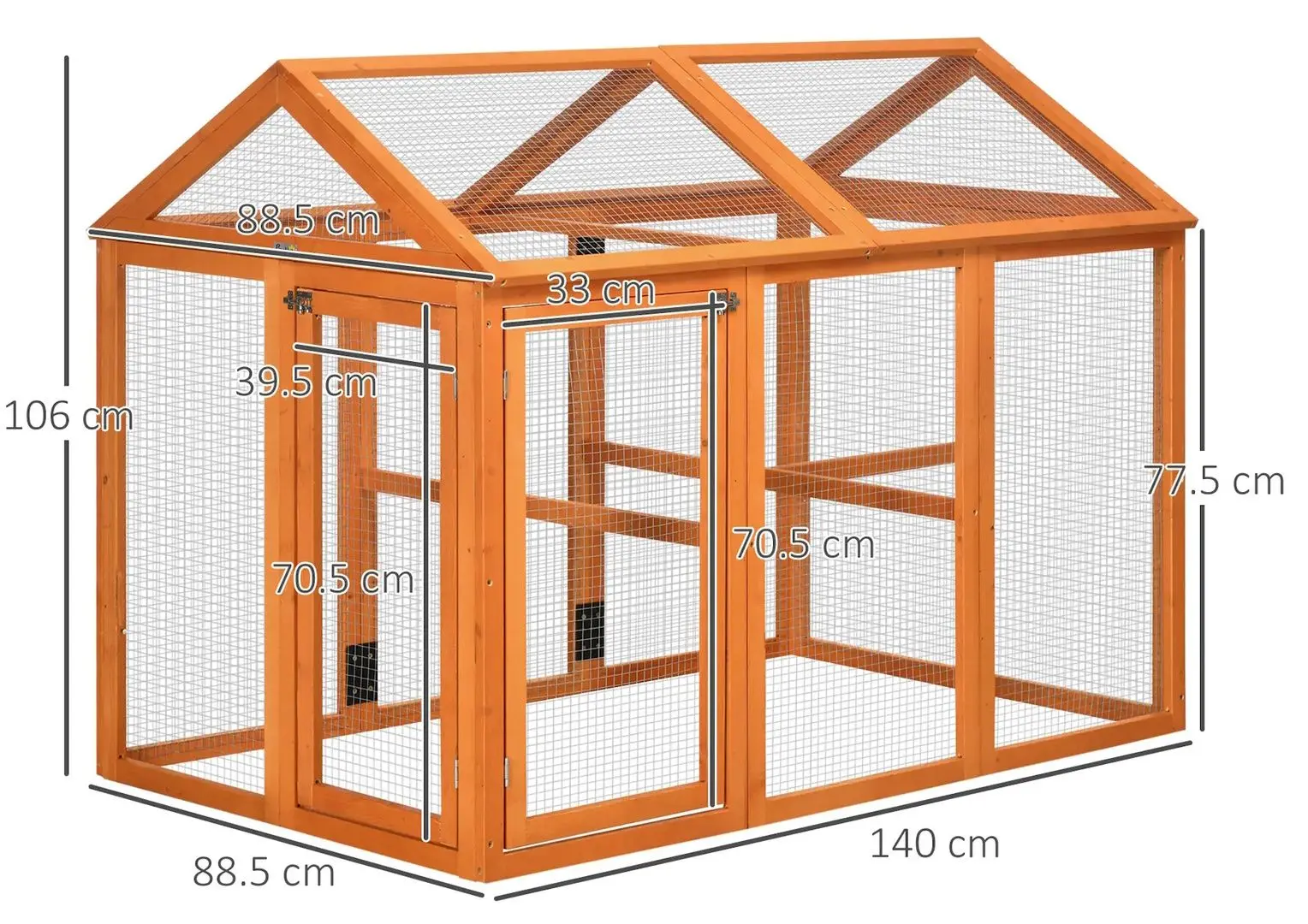 Клетка для птиц PawHut D51-364V00OG (Orange)