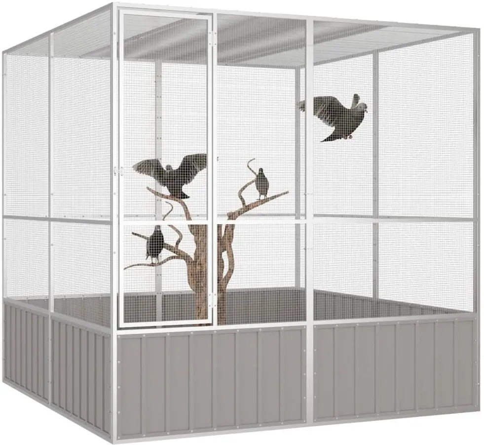 Cusca pentru pasari VidaXL 171552 (Grey)