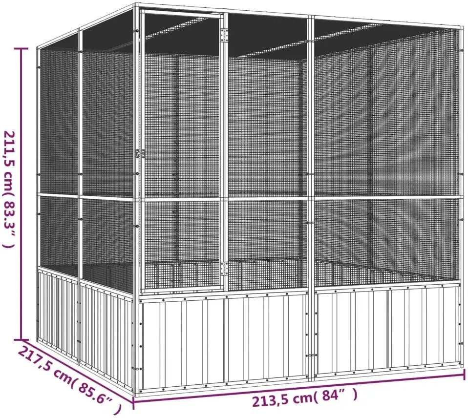 Cusca pentru pasari VidaXL 171552 (Grey)