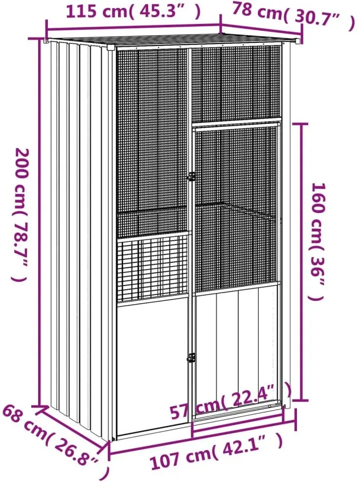 Cusca pentru pasari VidaXL 172342 (Anthracite)
