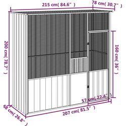 Cusca pentru pasari VidaXL 172345 (Grey) Thumb