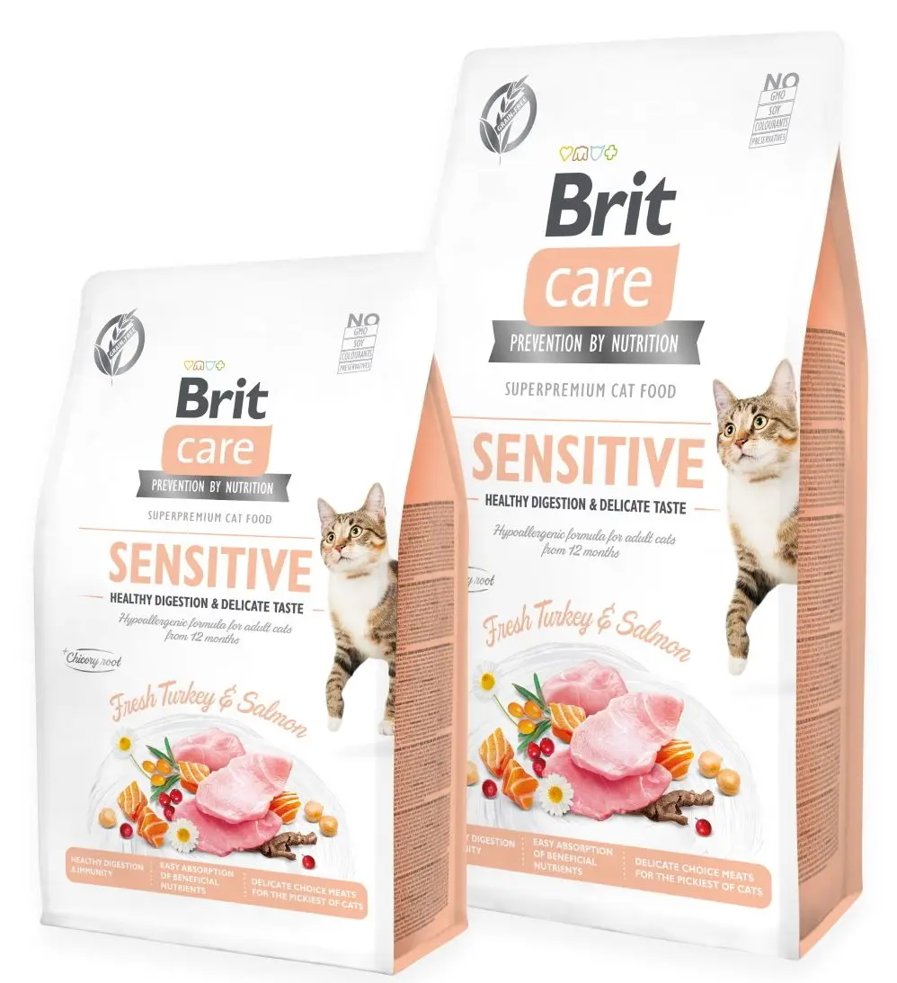 Корм для кошек Brit Care Healthy Digestion & Delicate Taste Turkey & Salmon (7кг)