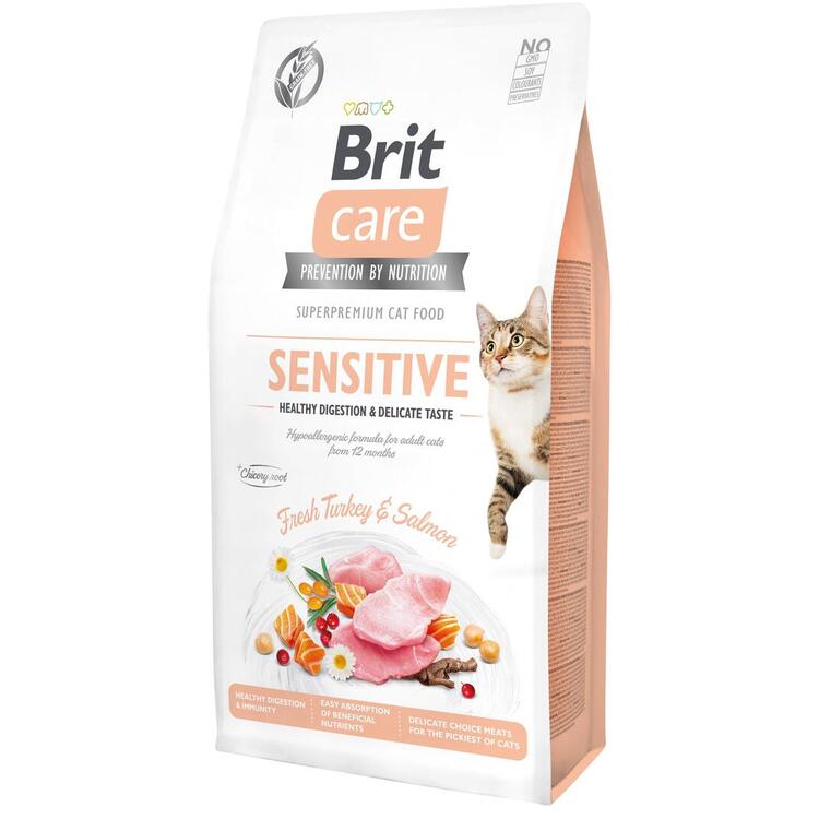 Корм для кошек Brit Care Healthy Digestion & Delicate Taste Turkey & Salmon (7кг)