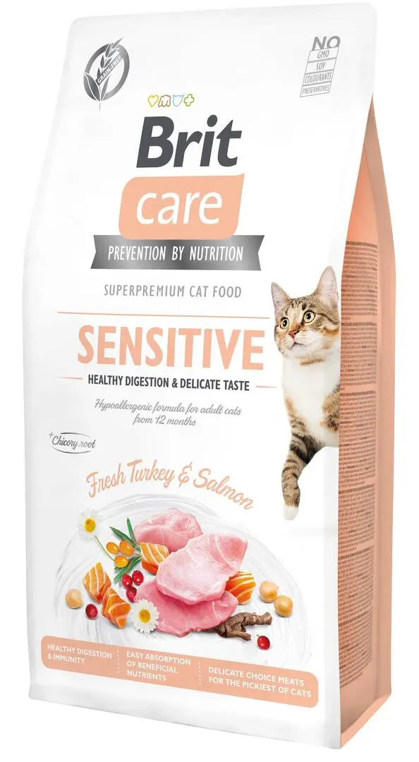 Корм для кошек Brit Care Healthy Digestion & Delicate Taste Turkey & Salmon (7кг)