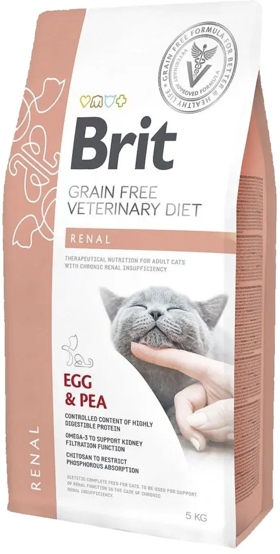 Hrana pentru pisici Brit Renal Egg and Pea (5 kg)