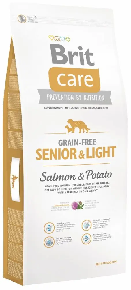 Hrana pentru caini Brit Care Grain Free Senior&Light Salmon&Potato (12kg)